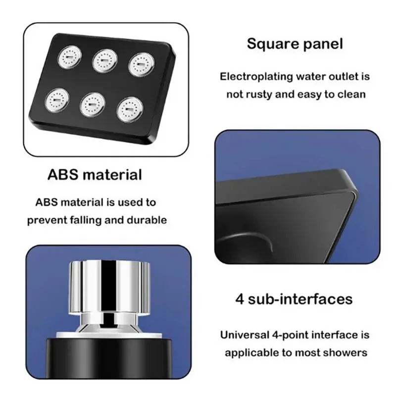 Square Magic Water Shower Head Rain Drenching Mode Suspension Type Whole Body Shower Large Area Home Bathroom Accessories Sets
