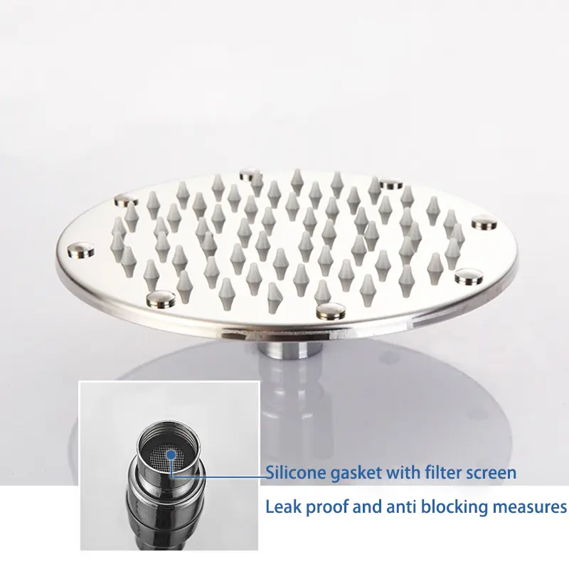 High Quality 8 Inch Stainless Steel Ultra-Thin Waterfall Shower Heads Rainfall Shower Head Rain Round Shower Heads