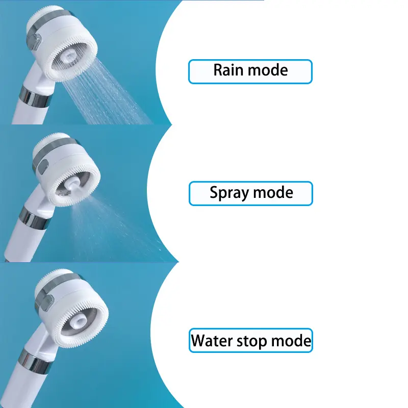 1 Set Handheld Shower Head With Shower Bracket And Hose 3 Modes Adjustable Water Output Shower Head Bathroom Accessories