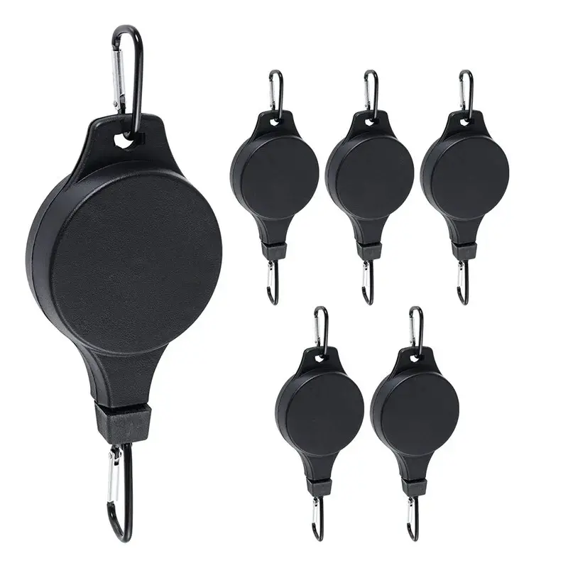 3/6pcs Retractable Plant Pulley Adjustable Hanging Flower Basket Hooks for Hanging Plants Heavy Duty Indoor Outdoor Plant Hanger