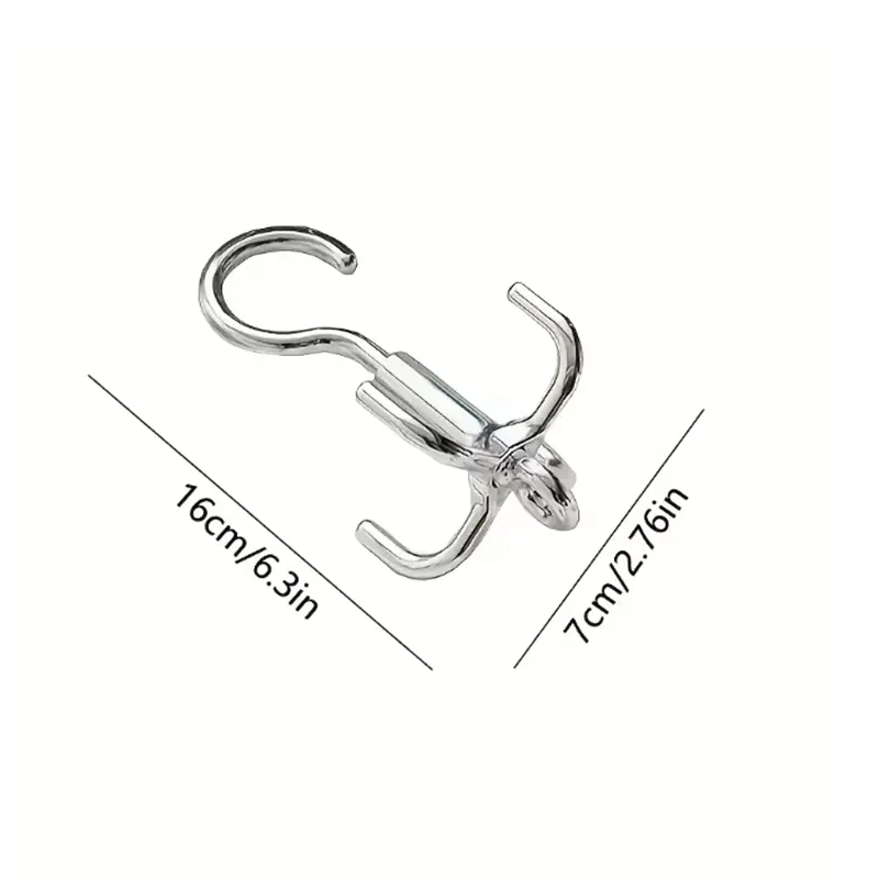 1/2Pcs Multifunctional Rotating Clothes Hook Punch Free 4-Claw Rotation Coat Hanger Belt Organizer, Scarf Storage Rack Wardrobe
