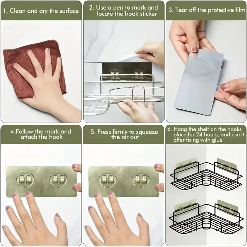 1pc Punch-free Triangle Rack, Corner Shelf, Dormitory Storage Rack, Storage Shelf For Bathroom & Kitchen