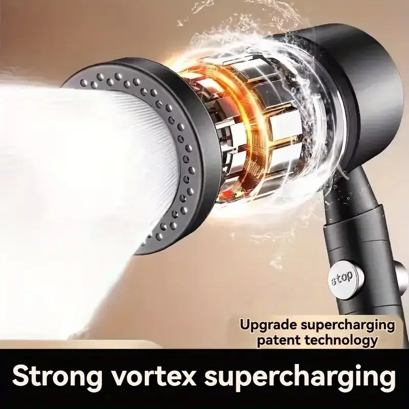 High Pressure Water Saving Filter Shower Head 5 Modes Handheld Shower Head One Button Stop Bathroom Accessories Set