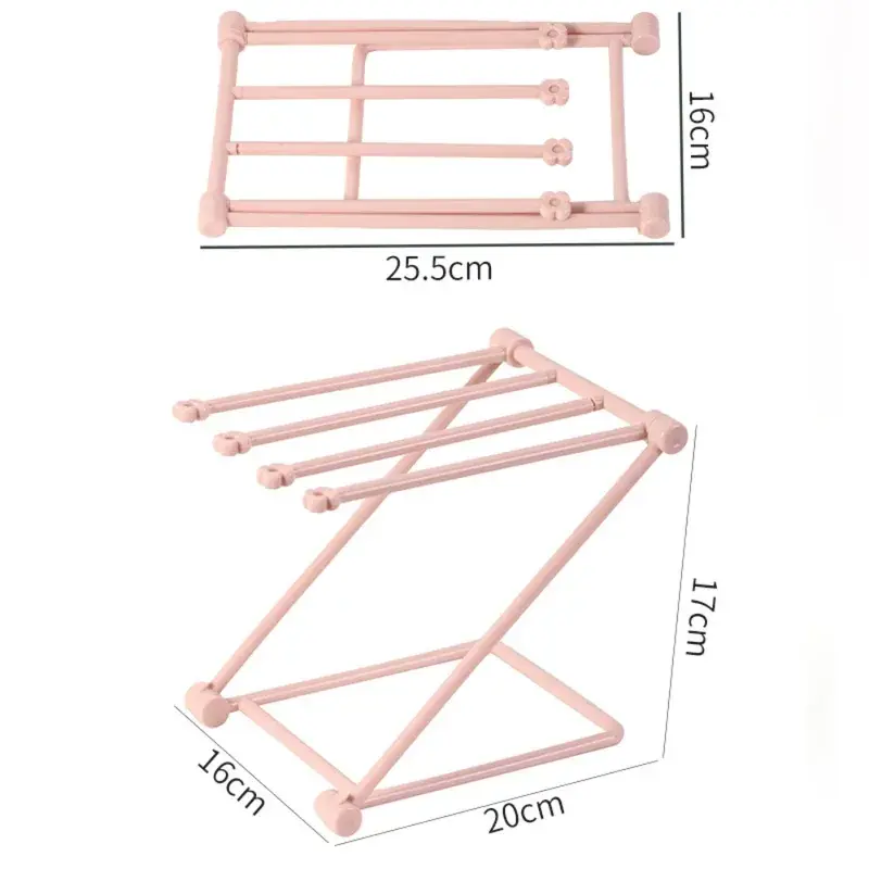 Trendy Foldable Display Racks Multifunctional Hair Hairpins Accessories Water Cup Rack Folding Desktop Storage Rack