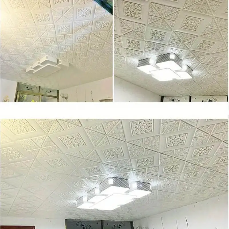 5pcs DIY 3D Ceiling Foam Wall Stickers Self-adhesive Waterproof And Mildew Proof Room Living Room Bathroom Kitchen Bedroom Decor