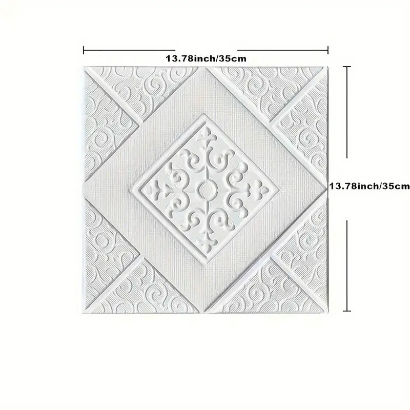 5pcs DIY 3D Ceiling Foam Wall Stickers Self-adhesive Waterproof And Mildew Proof Room Living Room Bathroom Kitchen Bedroom Decor