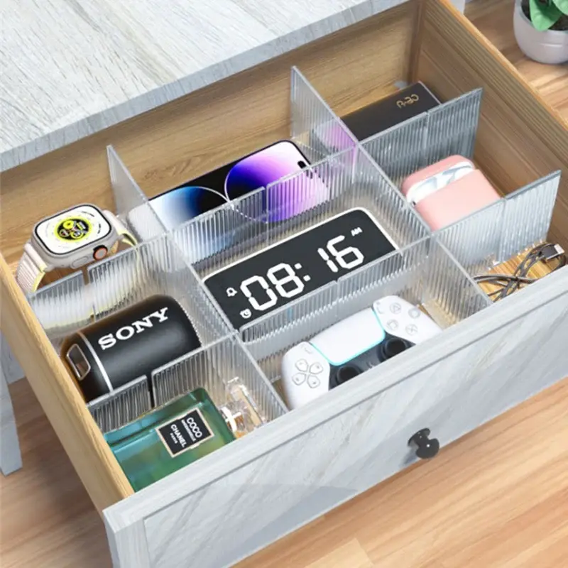4/8PCS Adjustable Drawer Divider Partition Durable Storage Organiser Makeup Sock Underwear Drawer Organizer Board of Cabinets