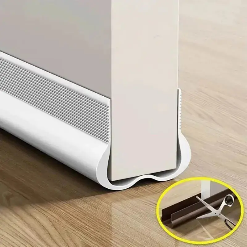 PVC Adjustable Door Bottom Seal Strip Weather Strip Under Door Draft Stopper Thicker Anti-Cold Gap Blocker Sealing Weather Strip