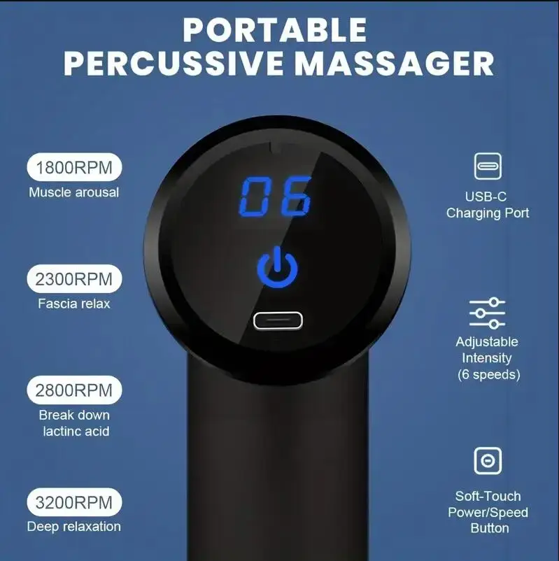 Mini Muscle Massage Gun Protable Body Massager Deep Handheld Percussion Massager For Body Back And Neck Leg
