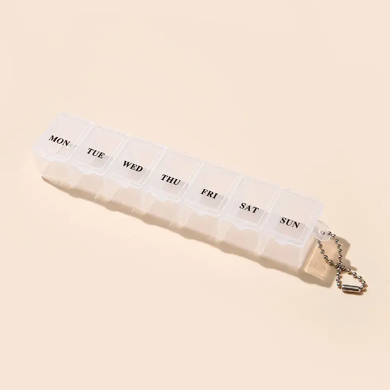 Mini boîte à médicaments hebdomadaire, organisateur de rangement, conteneur 7 grilles, treillis indépendant, tendance