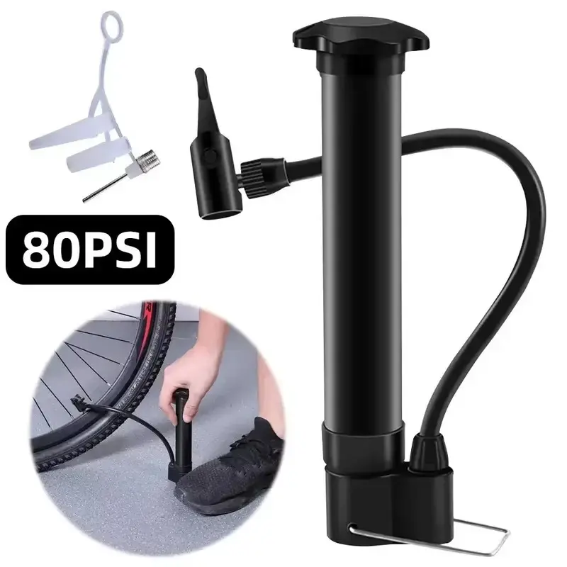 BIKING MTB Bicycle Pump 80 PSI Bike Manual Air Pump Balloon Tire Inflator Schrader Valve Floor Pump Cycling Accesories
