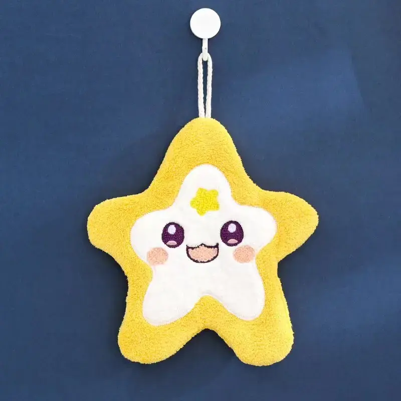 Starfish towel cute jellyfish shell coral velvet household children absorb water does not lose hair kitchen bathroom hand towel