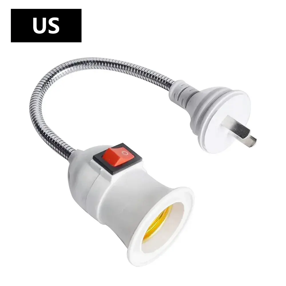 Direct plug swivel lamp head lamp mouth E27 large screw lamp holder  type universal hose with switch