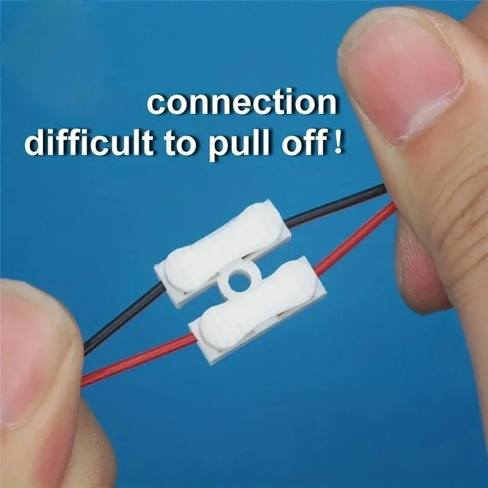Nenhuma solda solda rápida 2P cabo fio conector, nenhum parafuso bloco terminal, braçadeira de mola, 20pcs