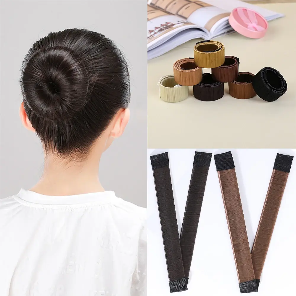 Simple Nylon Quick Hair Twister Ball Head Wig French Dish Made Lazy Curling Iron Bun Maker Synthetic Donuts Bud Head Band