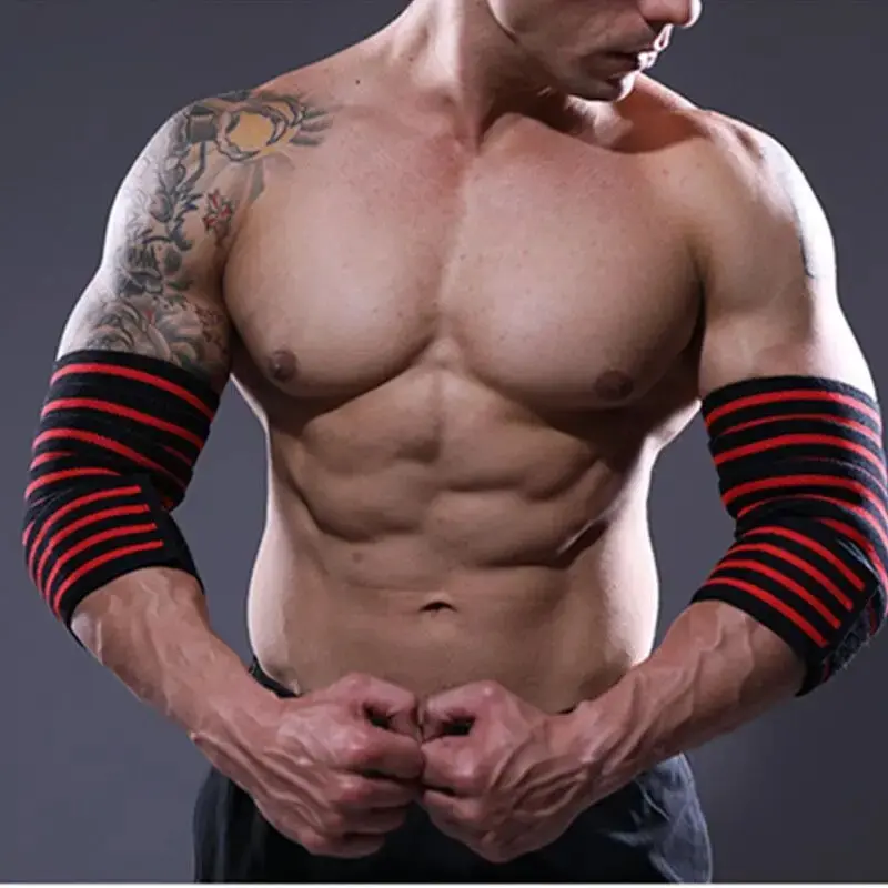 Sports Elbow Guard Winding Pressure Elbow Pad Bench Press Weightlifting Protective Gear Gym Equipment Equipment Booster Stripe
