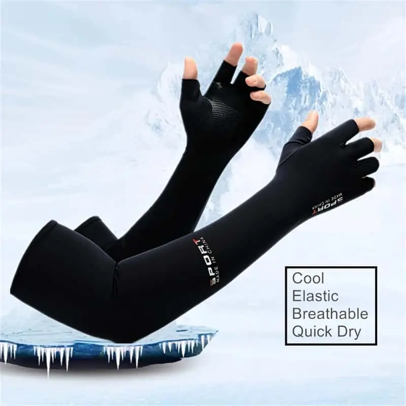 1 Pair Cooling Arm Sleeves with ,Non-Slip Palm, Breathable, Moisture Wicking, Anti-UV Arm Guards for Summer Outdoor Activities