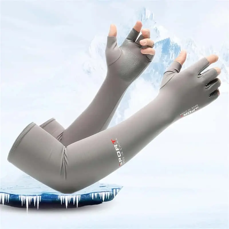 1 Pair Cooling Arm Sleeves with ,Non-Slip Palm, Breathable, Moisture Wicking, Anti-UV Arm Guards for Summer Outdoor Activities