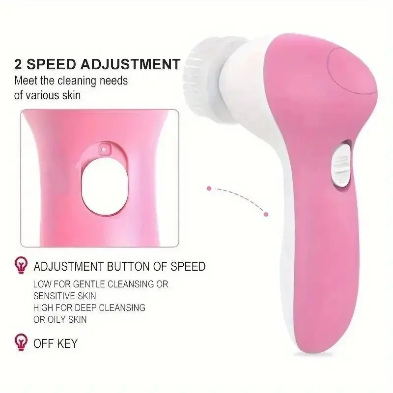 5 In 1 Beauty Massager, Facial Cleansing Brush, Deep Cleansing.Massage Skin, Gentle And Effective Skin Care