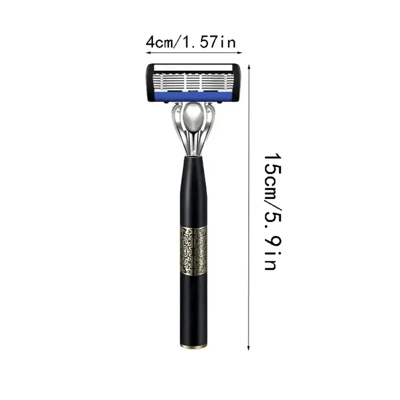 Washable metal ordinary beard and beard, 7-layer manual men's razor, stainless steel blade hand guard, metal razor holder.