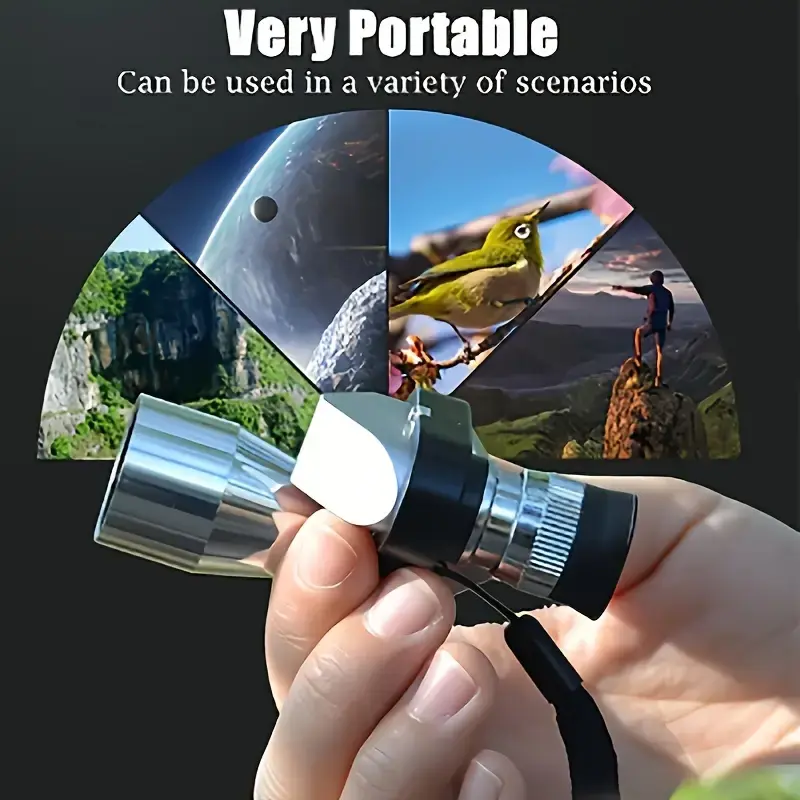 Portable HD Mini Pocket Portable Metal Telescope Single-barrel High-powered Telescope Outdoor Hunting Camping Mountaineering