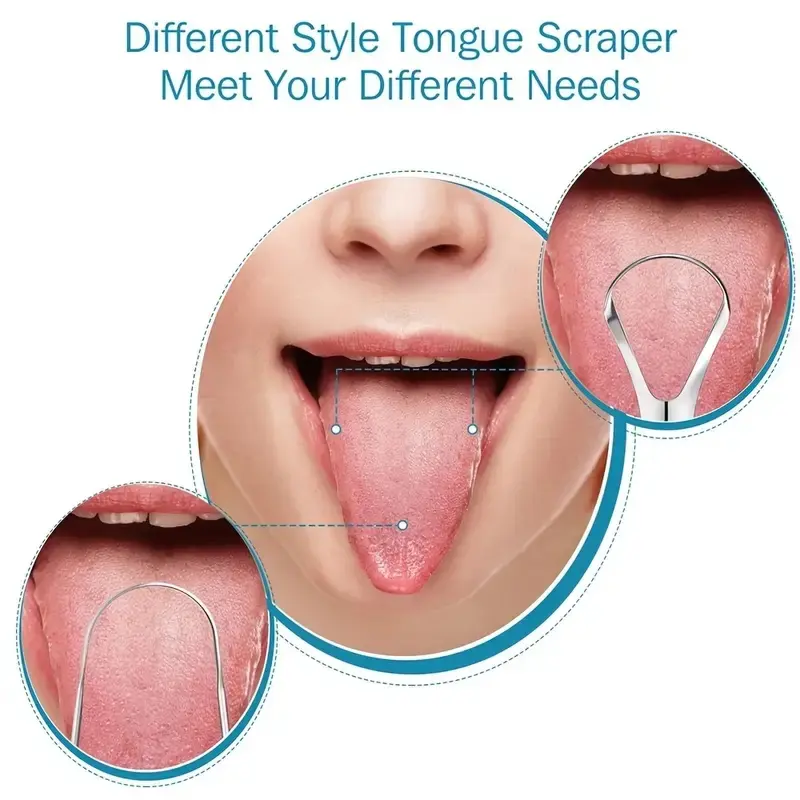 1pc Stainless Steel Tongue Scraper Tongue Coating Cleaner TongueCoating Brush Cleaning Tongue Coating Removing Bad Breath OralCa