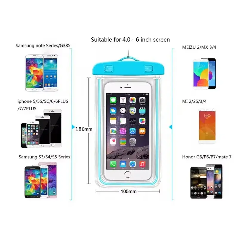 Wasserdichte Handytasche Drift Tauchen Schwimmtasche Unterwasser Dry Bag Case Cover für Telefon Wassersport Strand Pool