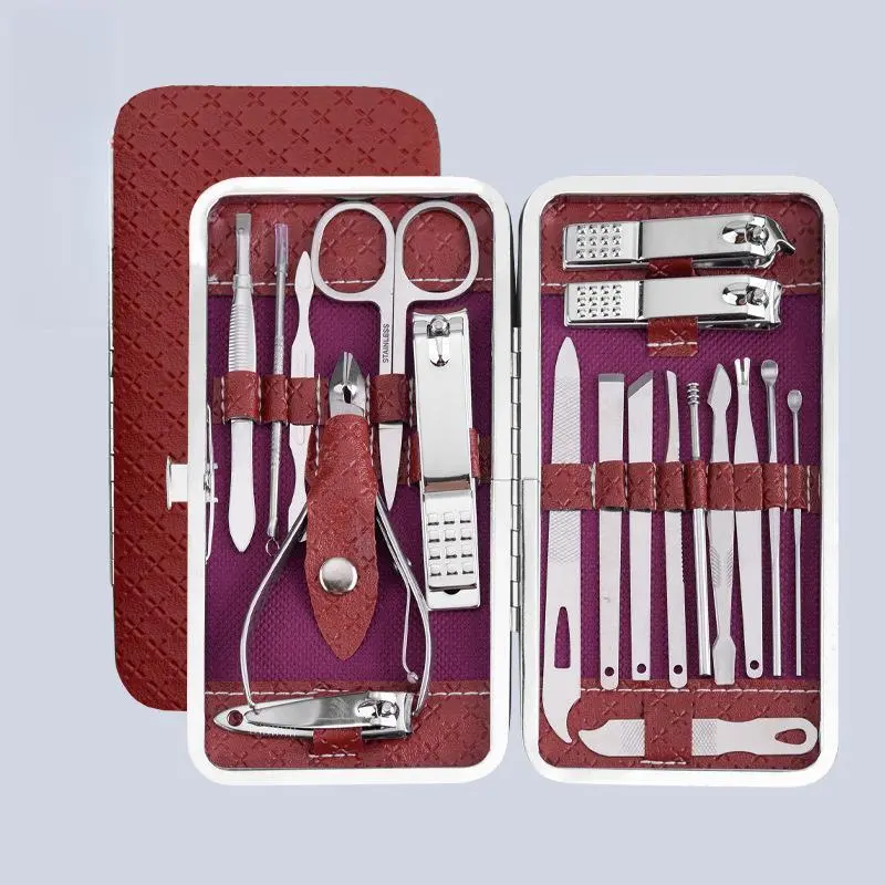 19pcs Stainless Steel Nail Scissor Set Full Set Nail Clippers Household Cuticle Nipper Manicure Tools Nail Clippers