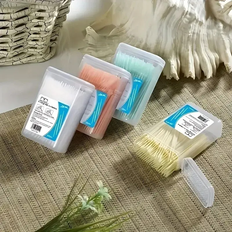 Plastic Toothpick Brush 200 PCs Boxed Plastic Toothpick Disposable Household Interdental Brush Teeth Picking Dental Floss