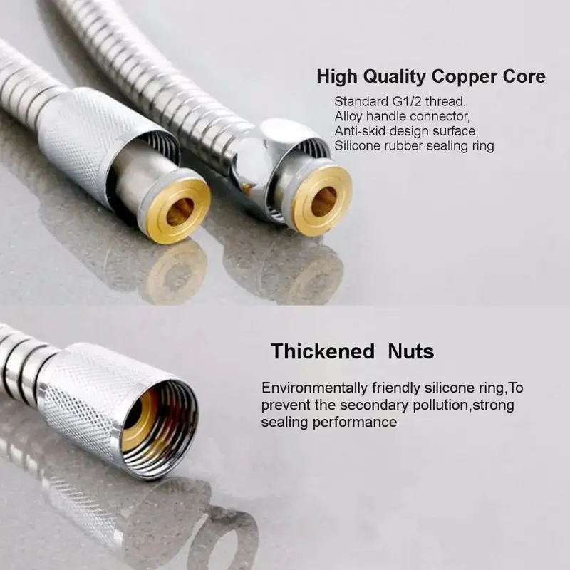 Flexible Stainless Steel Plumbing Hose Shower Head Tube Flexible Bathroom Pipe 1-3m Bath Accessories
