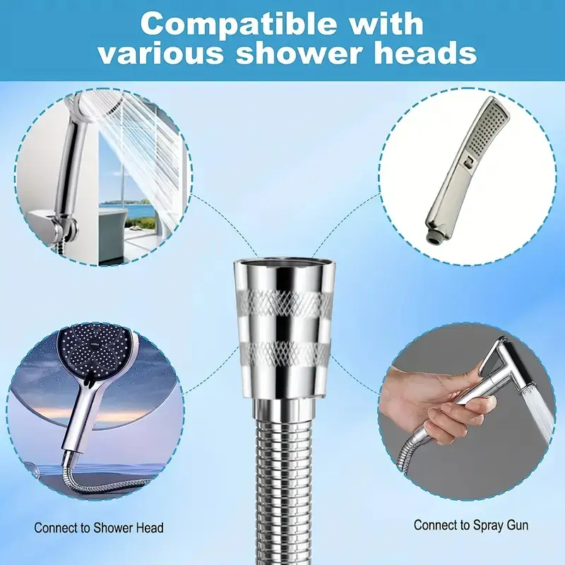 Flexible Stainless Steel Plumbing Hose Shower Head Tube Flexible Bathroom Pipe 1-3m Bath Accessories