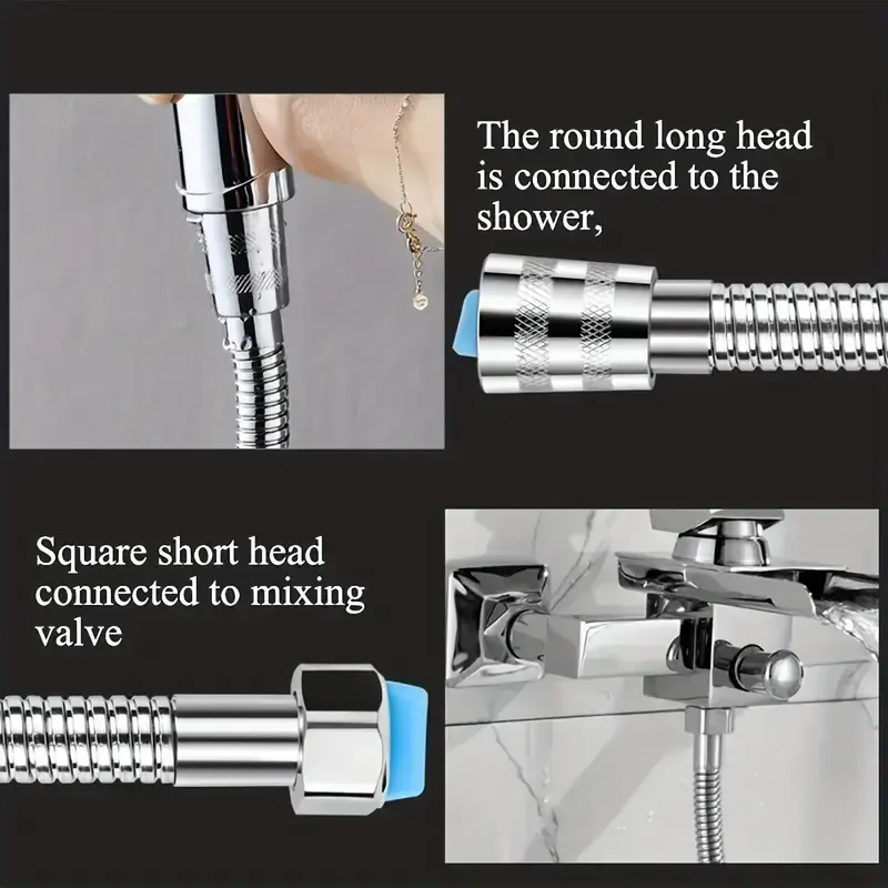Flexible Stainless Steel Plumbing Hose Shower Head Tube Flexible Bathroom Pipe 1-3m Bath Accessories