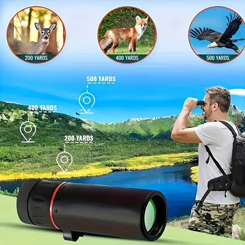 Monocular Telescope Features Manual Focus.  It Is Suitable for Outdoor Observation, Aiming, Wildlife Watching, Bird - Watching