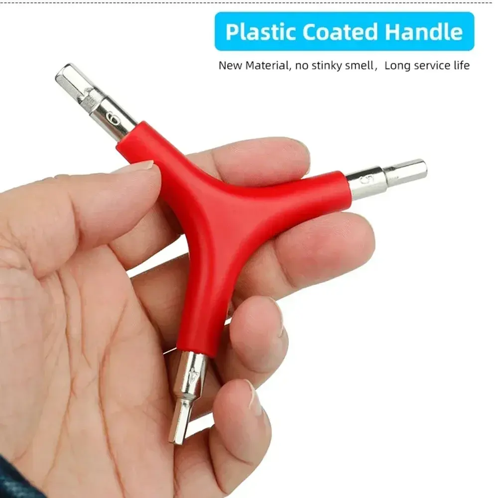 Y-Shaped 3 Way Hex Wrench Inner Hexagon Spanner 4/5/6mm for Outdoor Camping Cycling Mountain Bike Bicycle Maintance Repair Tool