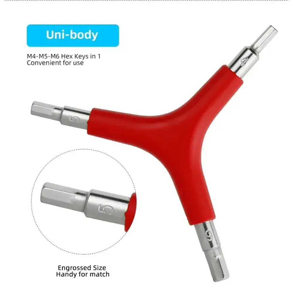 Y-Shaped 3 Way Hex Wrench Inner Hexagon Spanner 4/5/6mm for Outdoor Camping Cycling Mountain Bike Bicycle Maintance Repair Tool