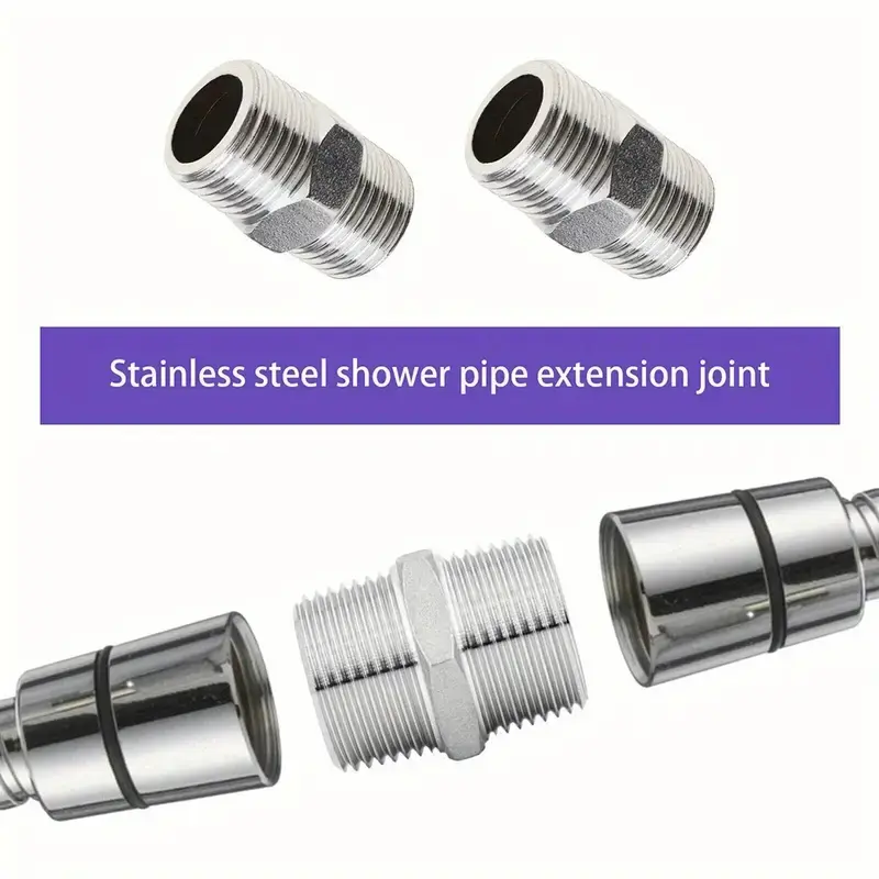 2 Pcs Shower Hose Extension Pipe Universal Hose Extender Bathroom Accessories For DIY Showers Bathrooms RVs Outdoor Showers