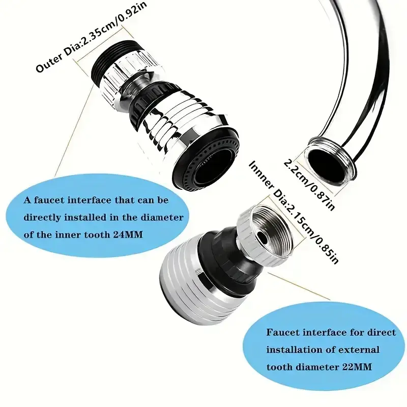 1pcs Faucet Nozzle 360 Degree Rotation Filter Extension Tube Shower Water Saving Tap Head Nozzle Universal Kitchen Accessories