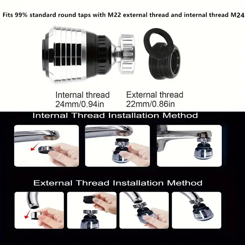 1pcs Faucet Nozzle 360 Degree Rotation Filter Extension Tube Shower Water Saving Tap Head Nozzle Universal Kitchen Accessories