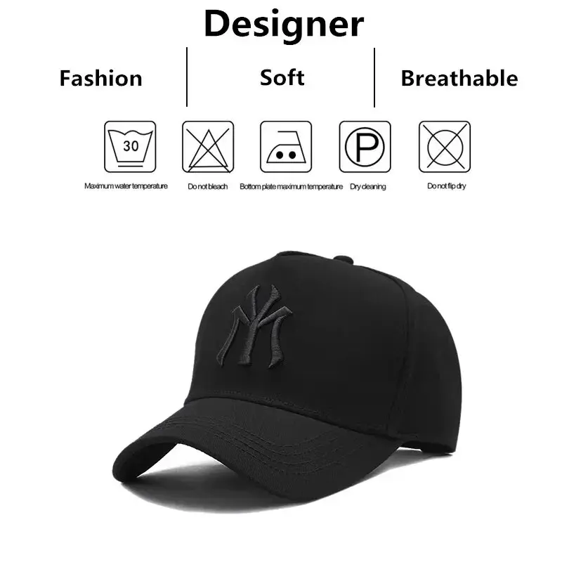 Unisex MY Letter Embroidery Snapback Baseball Caps Spring and Autumn Outdoor Adjustable Casual Hats Sunscreen Hat