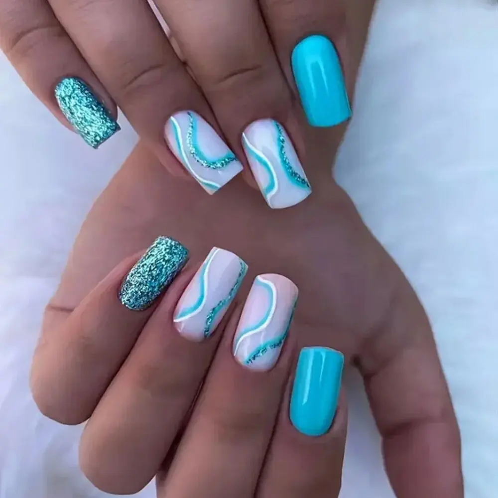 Wearable Nail Patch Simple Blackened Jell-o Style, Snowflake Nail Plate Wearing Nail