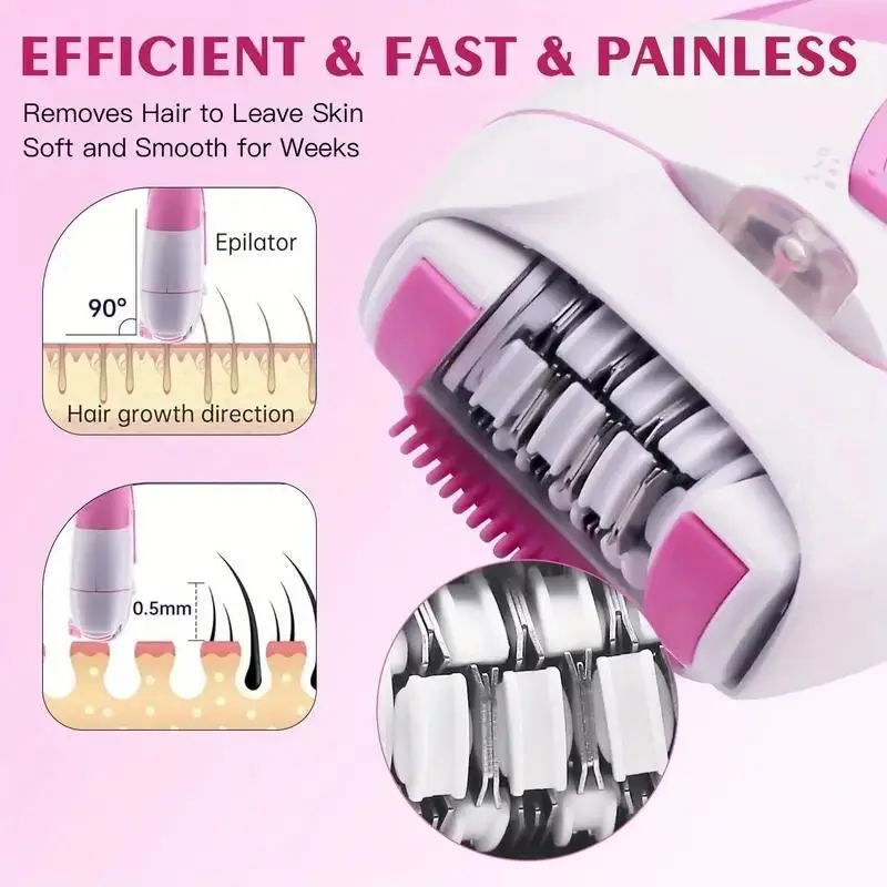 Electric Epilator, Facial Full Body Hair Remover, RechargeableBikini Underarms Hair Removal Device, Summer Essentials For Women