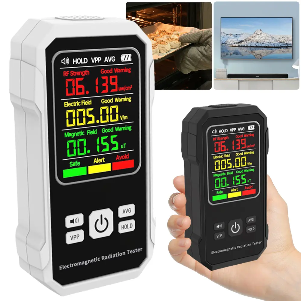 Electromagnetic Radiation Detector Backlight Magnetic-field Intensity Tester EMF Detection Device for Indoor Outdoor