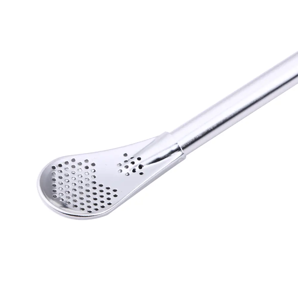 1-5PC Drinking Straw Filter Handmade Stainless Steel Drinking Straw Spoon Tea Filter Tea Straws Reusable Tea Spoon Bar Accessory