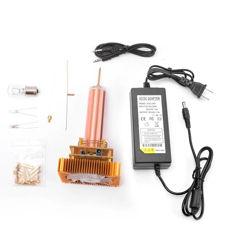 Musical Tesla Coil Music Plasma Speaker DC8-32v Plasma Music Tesla Coil Module Golden With Acrylic Shell EU/US Power Plug
