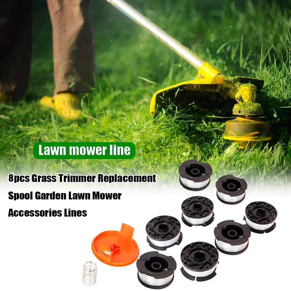 6/8pcs Grass Trimmer Spool Nylon Trimmer Line Spool 9.14m AF-100-3ZP Diameter 1.65mm for Black/Decker Grass Trimmer Accessory