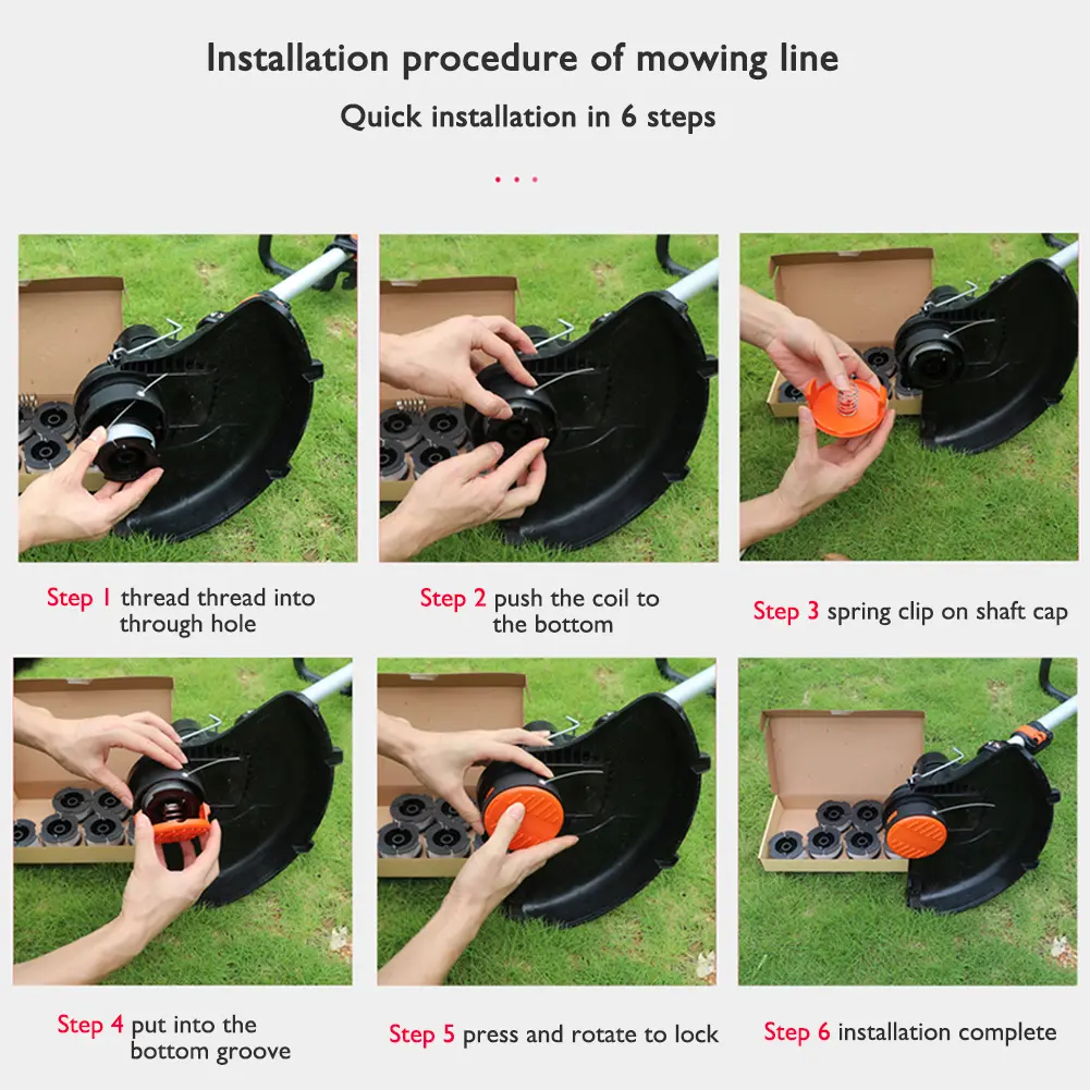 6/8pcs Grass Trimmer Spool Nylon Trimmer Line Spool 9.14m AF-100-3ZP Diameter 1.65mm for Black/Decker Grass Trimmer Accessory