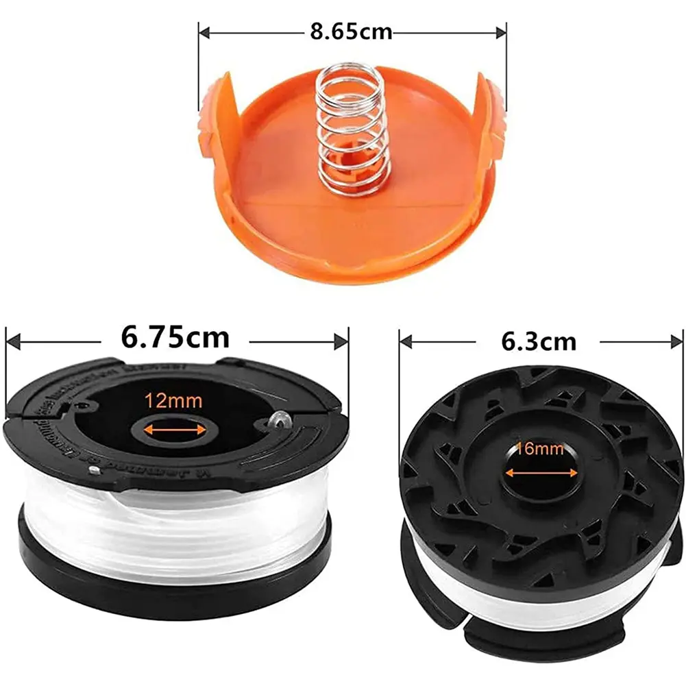 6/8pcs Grass Trimmer Spool Nylon Trimmer Line Spool 9.14m AF-100-3ZP Diameter 1.65mm for Black/Decker Grass Trimmer Accessory