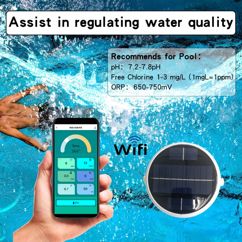 Tuya ZigBee Intelligent Chlorin Meter 7 in 1 PH ORP Total Dissolved Solids Salinity Temp CL Test Meter swim Pool Water Tester