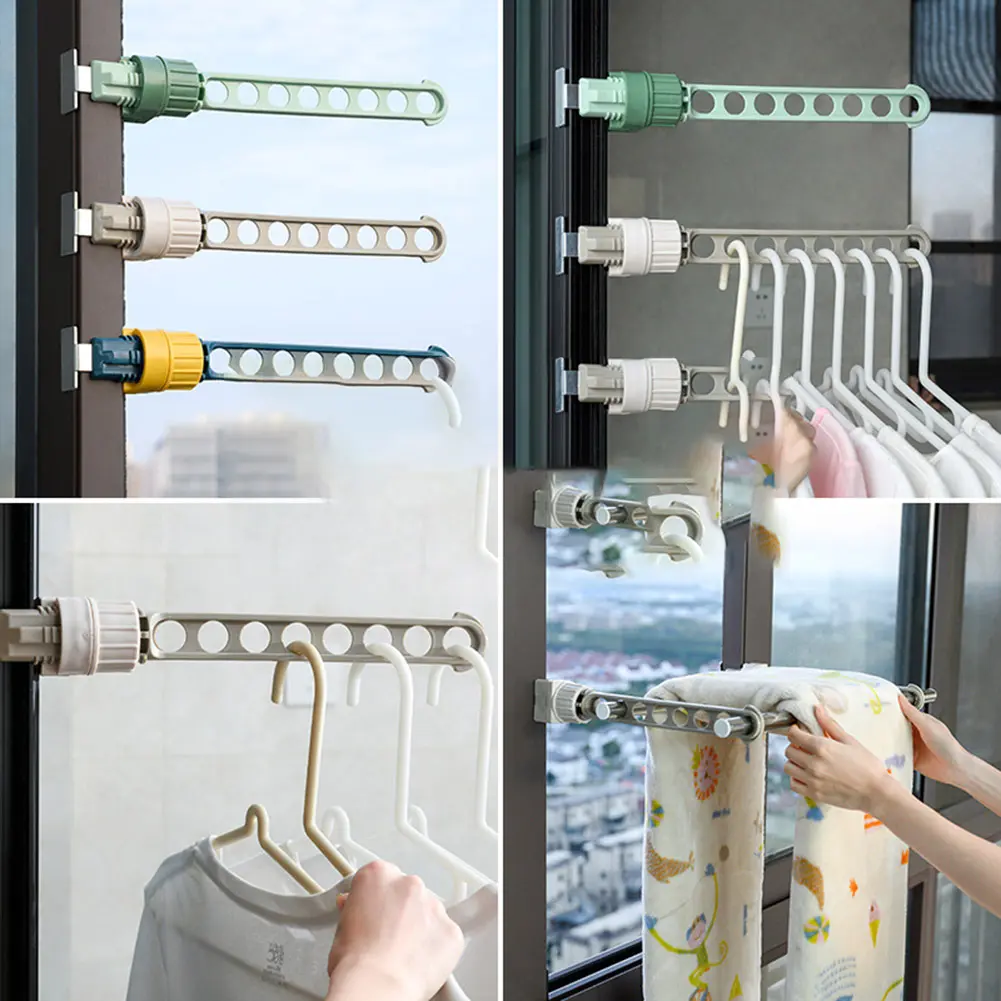 3/5/10pcs Outdoor Travel Portable Window Frame Clothes Hanger Portable Indoor Window Drying Rack Indoor Hanging Rack for Clothes