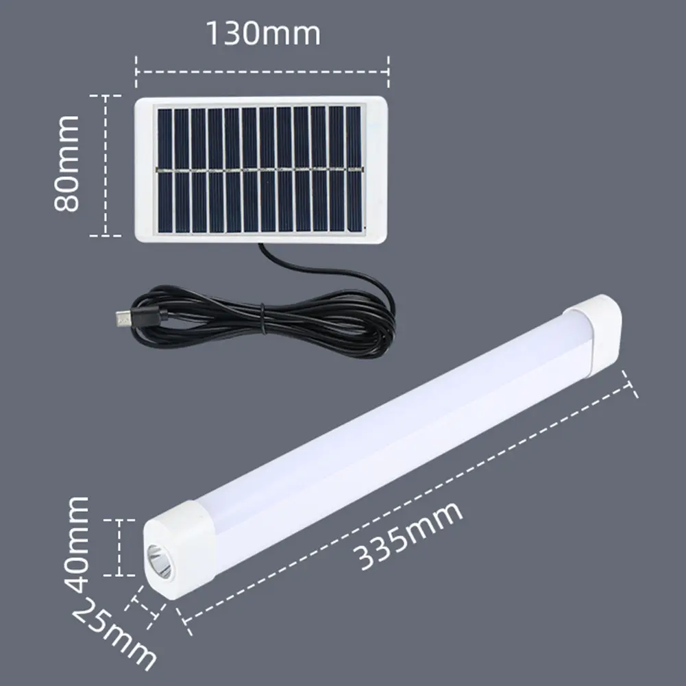 LED Emergency Lights Bar Built-in Battery USB Rechargeable Camping Lamp Flashlight Solar Power for Outdoor Home Garden Decor
